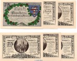 Notgeld Stadt Kahla 665.8 , Burgenserie Set mit 6 x 75 Pfennig Scheine in kfr. von 1921 , Thüringen Seriennotgeld