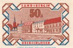 Notgeld Stadt Landsberg 763.1 , 50 Pfennig Nr.2 -März- in kfr. von 1921 , Schlesien Seriennotgeld