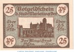 Notgeld Stadt Marienwerder , 25 Pfennig Schein in kfr. Tieste 4390.15.02 o.D. Westpreussen Verkehrsausgabe