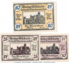 Notgeld Stadt Marienwerder , Set mit 3 Scheinen in kfr. Tieste 4390.15.05-7 o.D. Westpreussen Verkehrsausgabe