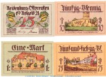 Notgeld Stadt Neidenburg 932.3 , Set mit 3 Scheinen in kfr. von 1921 , Ostpreussen Seriennotgeld