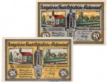 Notgeld Stadt Oebisfelde Kaltendorf 1006.1 , Set mit 2 Scheinen in kfr. von 1921 , Sachsen Anhalt Seriennotgeld