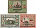 Notgeld Stadt Ohrdruf 1012.1-2 , Set mit 3 Scheinen in kfr. von 1921 , Thüringen Seriennotgeld