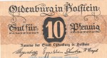 Notgeld Stadt Oldenburg , 10 Pfennig Schein in kfr. Tieste 5365.05.02 o.D. Schleswig Holstein Verkehrsausgabe