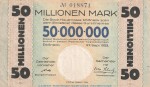 Notgeld Stadt Pössneck , 50 Millionen Mark Schein in gbr. Keller 4355.r-t von 1923 , Thüringen Inflation