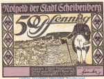 Notgeld Stadt Scheibenberg 1175.1.b , 50 Pfennig Nr.6 --Ohne Kennummer-- in kfr. von 1921 , Sachsen Seriennotgeld