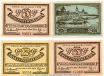 Notgeld Stadt Stettin 1270.1 , Set mit 4 Scheinen in kfr. von 1921  , Pommern Seriennotgeld