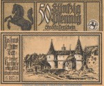 Notgeld Stadt Stuttgart 1289.2 , 50 Pfennig Schein -J- in kfr. von 1922 ,  Württemberg Seriennotgeld