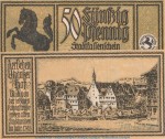 Notgeld Stadt Stuttgart 1289.2 , 50 Pfennig Schein -N- in kfr. von 1922 , Württemberg Seriennotgeld