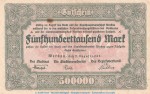 Notgeld Stadt und Amtsh. Werdau , 500.000 Mark Schein in gbr.E Keller 5545.a-c von 1923 , Sachsen Inflation