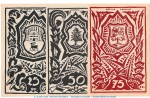 Notgeld Stadt Waldenburg 1371.24 , Set mit 3 Scheinen in kfr. von 1921 , Schlesien Seriennotgeld