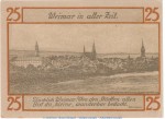 Notgeld Stadt Weimar 1398.3.a , 25 Pfennig Schein Nr.5 in kfr. von 1921 , Thüringen Seriennotgeld