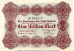 Notgeld Stadt Wetzlar , 1 Million Mark in gbr. Keller 5594.a von 1923 , Rheinland Inflation