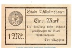 Notgeld Stadt Wilhelmshaven , 1 Mark in kfr. Geiger 556.01-03 o.D. Niedersachsen Großnotgeld