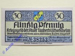 Notgeld Tauberbischofsheim , Baden , Einzelschein über 50 Pfennig , Tieste 7295.05 , von 1918 , Verkehrsausgabe