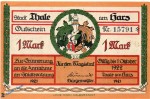 Notgeld Stadträte Thale 1320.12.b , 1 Mark Schein in kfr. o.D. Sachsen Anhalt Seriennotgeld