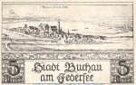 Notgeld V.f.A. und Heimatkunde Buchau 197.1 , 5 Mark Schein in kfr. von 1921 , Württemberg Seriennotgeld