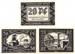 Notgeld Waldenburg , Set mit 3 Scheinen , Kraft , Mehl Grabowski 1371.25 , von 1921 , Schlesien Seriennotgeld