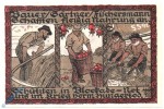 Wedel , Notgeld 1 Mark Schein -Parkett- in kfr. M-G 1387.2 , Schleswig Holstein 1921 Seriennotgeld