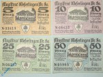 Notgeld Weferlingen , Set mit 4 Scheinen , Tieste 7745.05.01 bis 04 , von 1920 , Sachsen Verkehrsausgabe