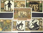 Notgeld Xanten , Set mit 7 Scheinen mit Doppelpunkt , Mehl Grabowski 1464.1 d , von 1921 , Westfalen Seriennotgeld