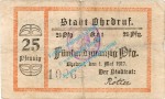 Ohrdruf , Notgeld 25 Pfennig Schein in gbr. Tieste 5350.05.02 , Thüringen 1917 Verkehrsausgabe