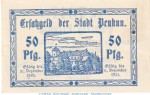 Penkun , Tieste 5555.05.06 Notgeld 50 Pfennig -kl. WZ- in kfr. von 1920 , Pommern Verkehrsausgabe