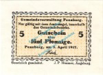 Penzberg , Notgeld 50 Pfennig Schein in kfr. Tieste 5560.05.10 , Bayern 1917 Verkehrsausgabe