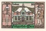 Philippsthal , Notgeld 1 Mark Schein Nr.6 unc-kfr. M-G 1058.1 , Hessen 1921 Seriennotgeld