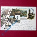 Postkarte Ansichtskarte Naumburg Saale , Die Rudels Burg , gel. 1893 , Sachsen Anhalt