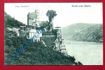 Postkarte Ansichtskarte Trechtingshausen , Burg Rheinstein , gel. 1906 , Rheinland Pfalz