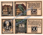 Quedlinburg , Notgeld Set mit 4 Scheinen -KAHLA- in kfr. M-G 1087.2 Seriennotgeld 1921 Sachsen Anhalt
