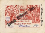 Rössel , Banknote 20 Milliarden Mark -Überdruck- gbr. Keller 4604.b , Ostpreussen 1923 Inflation