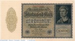 Reichsbanknote , 10.000 Mark Schein in kfr. DEU-78.c , Ros.69, P.72  vom 19.01.1922 , Nachkriegszeit und Inflation