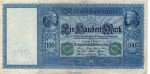 Reichsbanknote , 100 Mark Schein grün in gbr. DEU-68.a, Ros.44, P.43 , vom 21.04.1910 , Weimarer Republik - Inflation