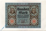 Reichsbanknote , 100 Mark Schein , Kn 8 , DEU-75 b , Rosenberg 67 , P 69 , vom 01.11.1920 , Nachkriegszeit und Inflation