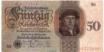 Reichsbanknote , 50 Mark Schein -C- in gbr. DEU-176.a, Ros.170, P.177 vom 11.10.1924 , deutsche Reichsbank