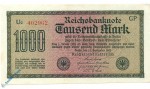 Reichsbanknote über 1.000 Mark , Wz Wellen , DEU-86 d , Ros 75 , P 76 , 15.09.1922 , Weimarer Republik