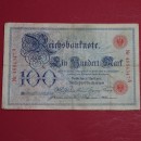 Ros. 20 , Reichsbanknote über 100 Mark Reichsmark , Banknote vom 17.04.1903 , in stärker gebrauchter Erhaltung.