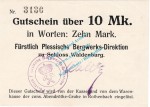 Rothenbach , Notgeld 10 Mark Schein in kfr. Diessner 331.1.a , Niederschlesien o.D. Notgeld 1914-15