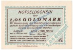 Sagan , 1,05 Mark Gold Notgeld Schein in kfr. Müller 4260.2 von 1923 , Schlesien Wertbeständig