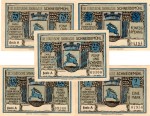 Schneidemühl , Notgeld Set --5 x Konto A-- unc-kfr. M-G 1191.1.b , Posen o.D. Seriennotgeld