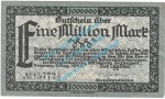 Siegburg , Notgeld 1 Million Mark Schein in L-gbr. Keller 4777.b , Rheinland 1923 Grossnotgeld Inflation