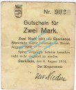 Sterkrade , Notgeld 2 Mark Schein in gbr. Diessner 380.2.b , Rheinland 1914 Notgeld 1914-15