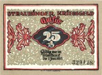 Straubingen , Notgeld 25 Pfennig in kfr-unc 7180.05.31 , Bayern 1918 Verkehrsausgabe