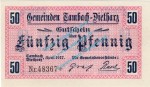 Tambach , Notgeld 50 Pfennig Schein in kfr. Tieste 7260.05.25 , Thüringen 1917 Verkehrsausgabe