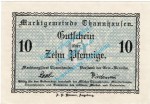 Thannhausen , Notgeld 10 Pfennig Schein in kfr. Tieste 7335.05.01 , Bayern o.D. Verkehrsausgabe