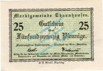 Thannhausen , Notgeld 25 Pfennig Schein in kfr. Tieste 7335.05.16 , Bayern o.D. Verkehrsausgabe