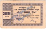 Tonndorf Lohe , Banknote 500.000 Mark Schein in gbr. Keller 5184.b Inflation 1923 Schleswig Holstein