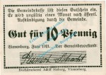 Vienenburg , Notgeld 10 Pfennig Schein in kfr. M-G 1361.1.B , Niedersachsen 1921 Seriennotgeld